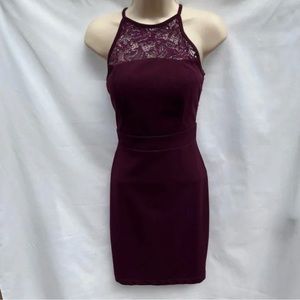 Honey and Rosie Size Small Wine Maroon dress w/ lace and sequined